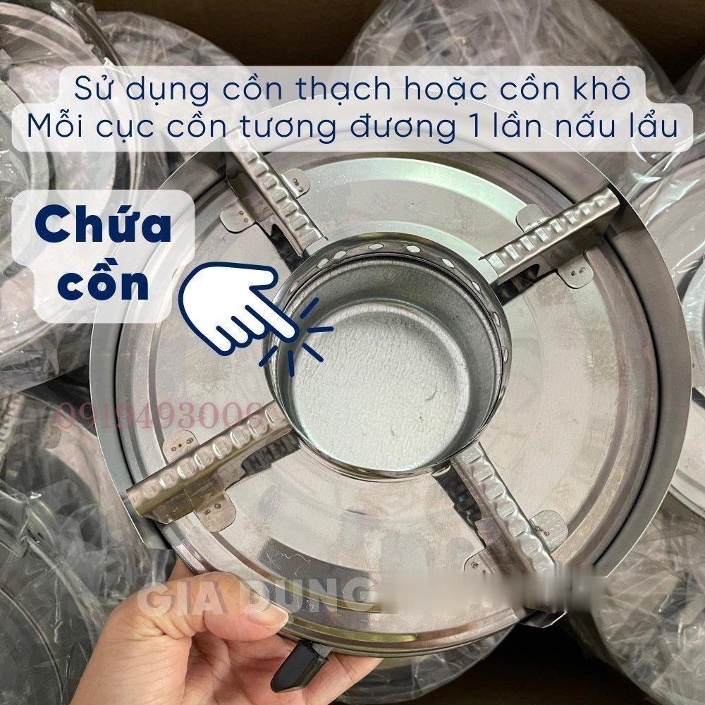 Bếp cồn inox có kiềng chắn gió dùng nấu lẩu bàn quán ăn hoặc mang theo du lịch dã ngoại - BẾP CỒN INOX gia dụng KNY SHOP
