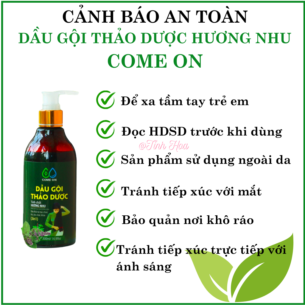 Dầu gội thảo dược hương nhu Come On chai 500ml dầu gội thảo dược ngăn rụng tóc sạch gàu