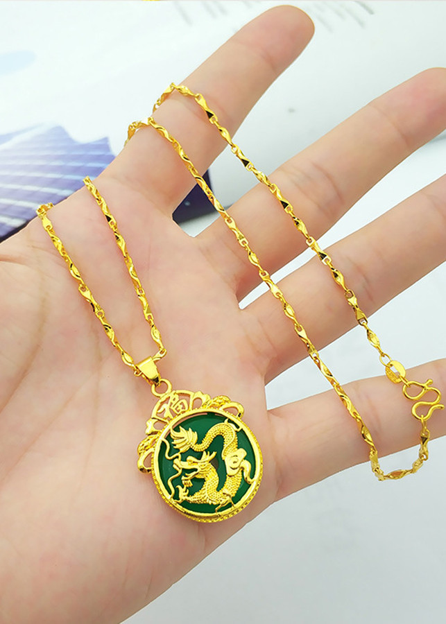 Mặt dây chuyền Rồng bay lượn nam và nữ mặt tròn