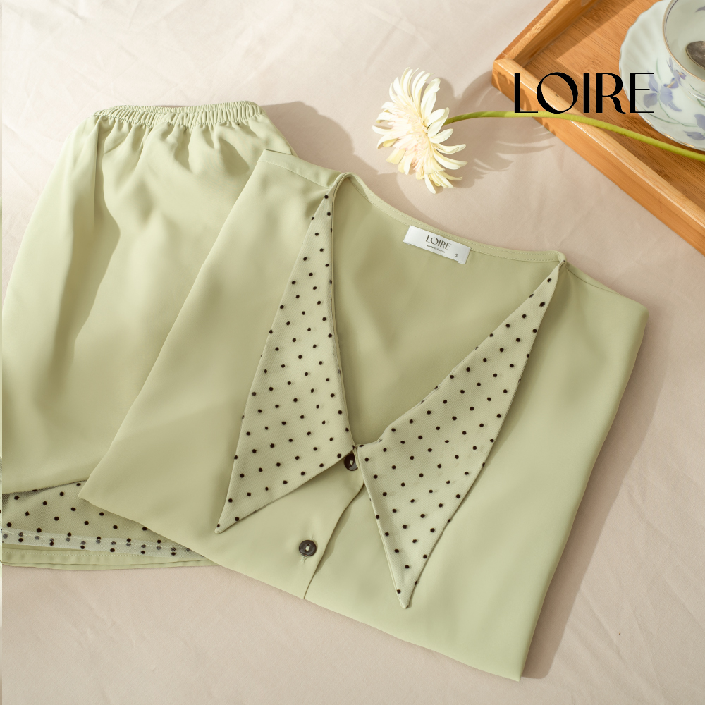 Bộ Ngủ Lụa Pijama Cổ Vạt Loirechic LPN17