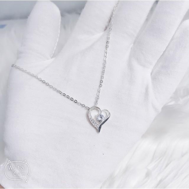 Dây chuyền nữ kèm mặt dây chuyền hình trái tim chất liệu bạc thật không xi mạ trang sức Bạc Quang Thản - QTBTS4