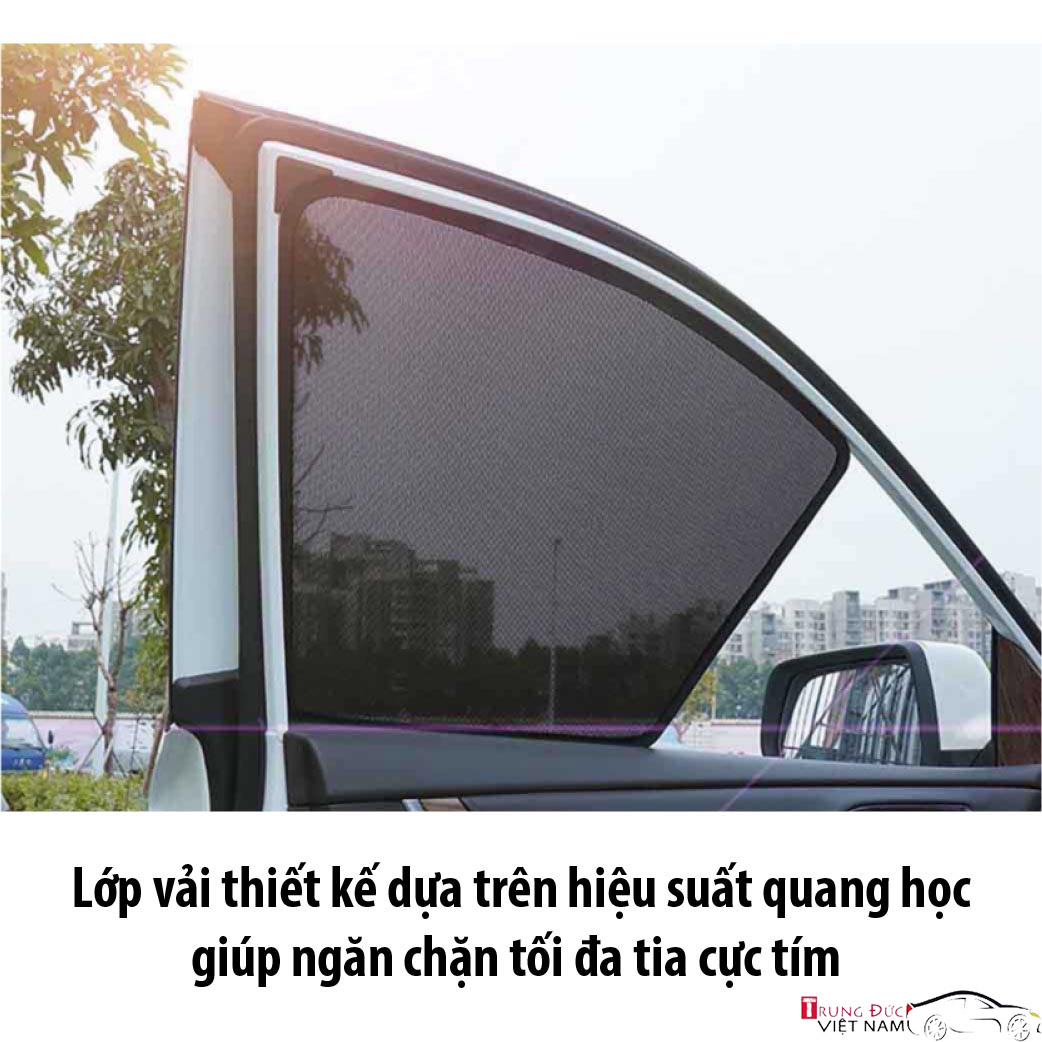 Bộ rèm che nắng ô tô nam châm theo xe KIA MORNING 2021 - Hàng Chính Hãng TDVN - Quà tặng cây thông thơm treo xe