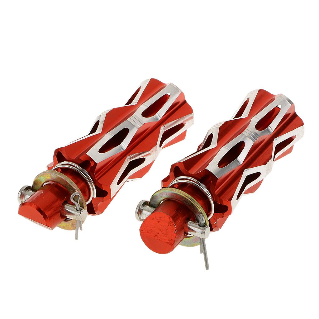 1 Pair CNC Universal Rear Passenger Foot Pegs Pedal for Motorcycles Orange