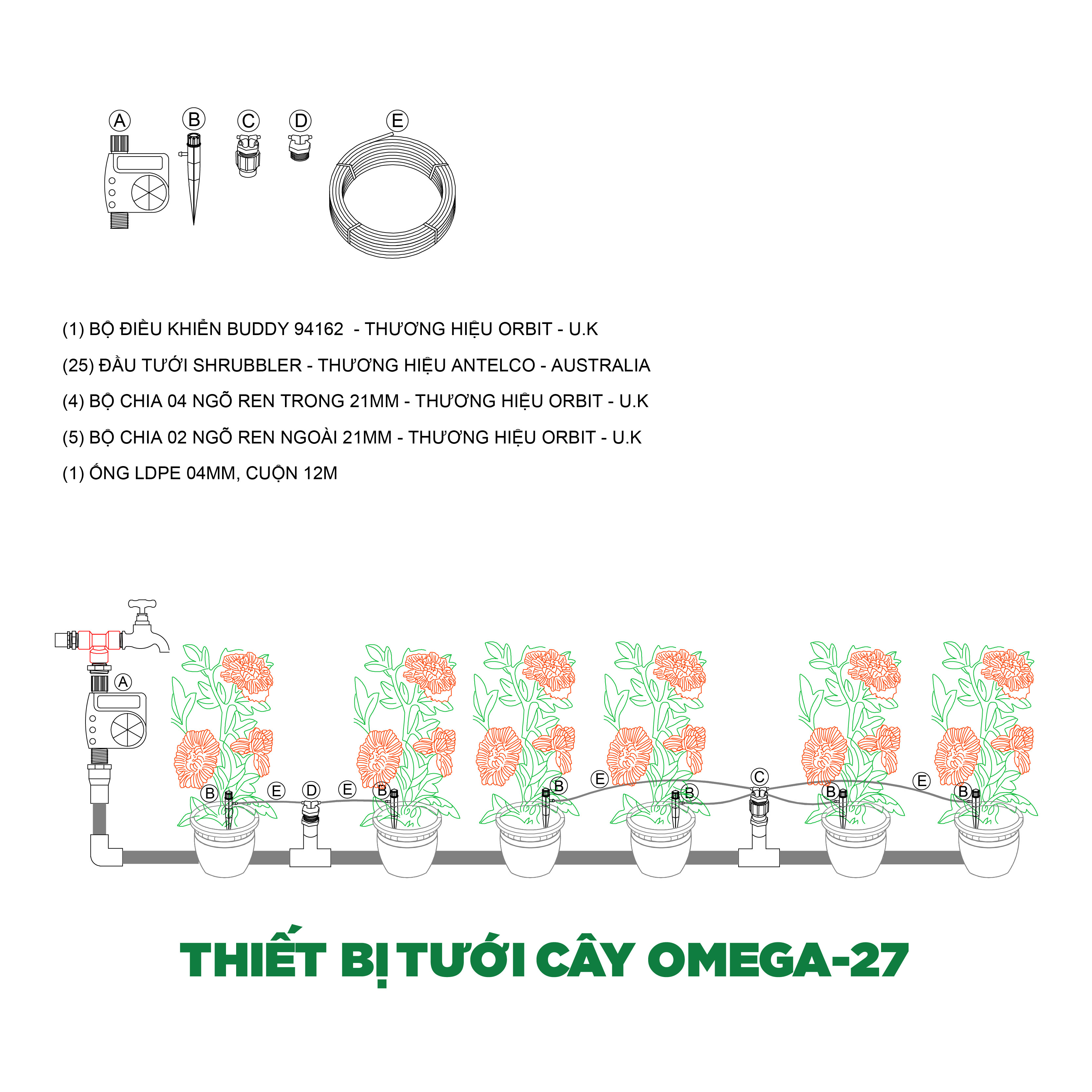 Thiết bị tưới cây OMEGA-27