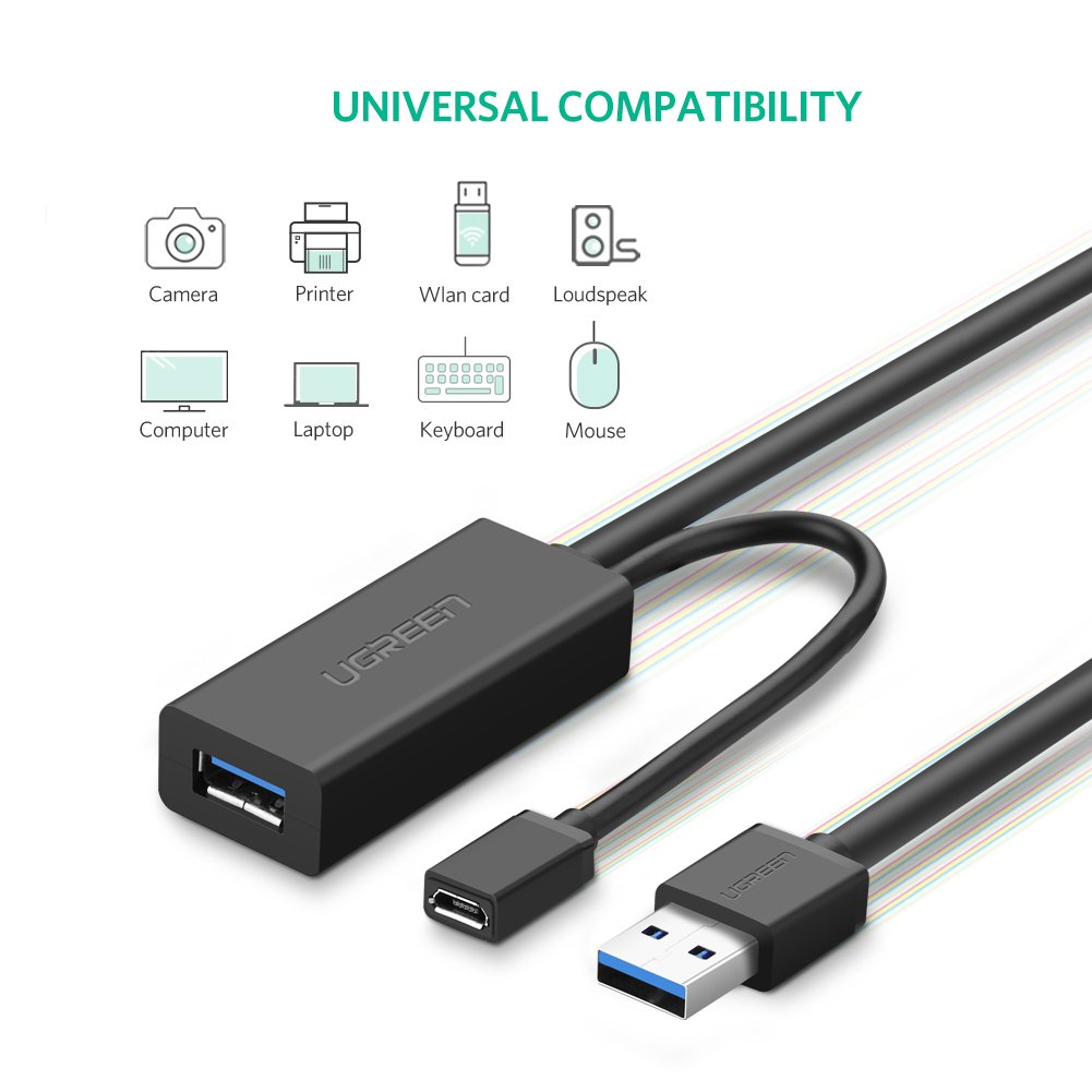 Cáp mở rộng tín hiệu USB 3.0 dài 10M cao cấp chính hãng Ugreen 20827