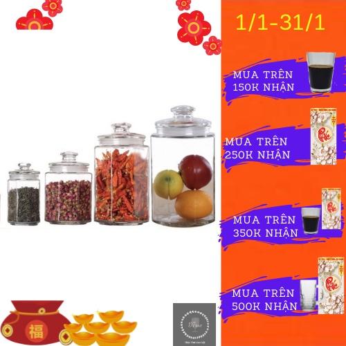 Hủ/Lọ 380ML-3000ML Thuỷ Tinh Cạnh Thực Phẩm, Gia Vị (Nhiều Cỡ)