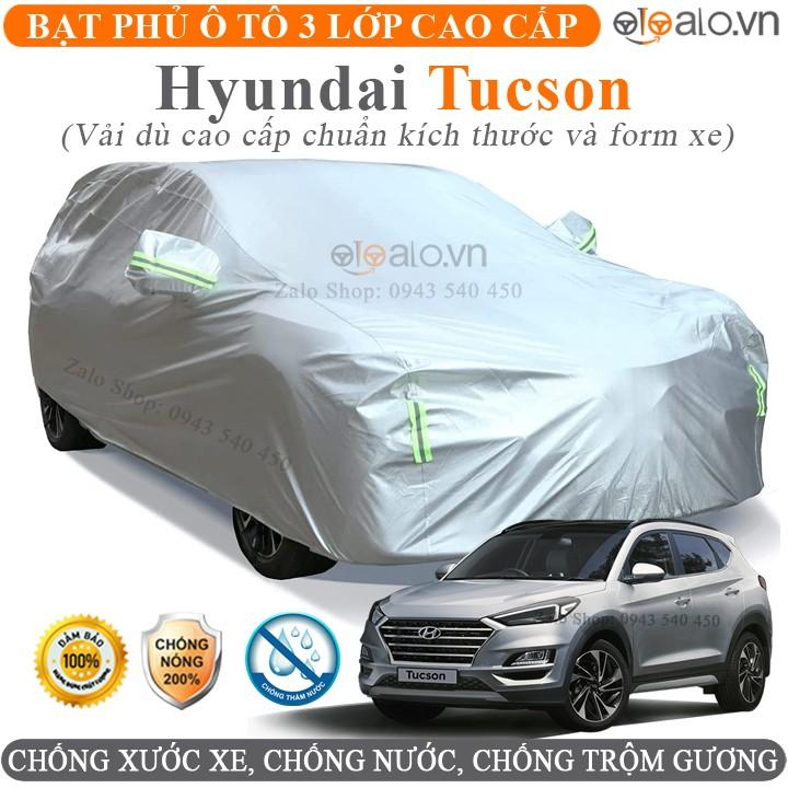 Bạt phủ xe ô tô Hyundai Tucson 3 Lớp Cao Cấp Chống Nắng Nóng Chống Nước Chống Cháy Chống Bụi