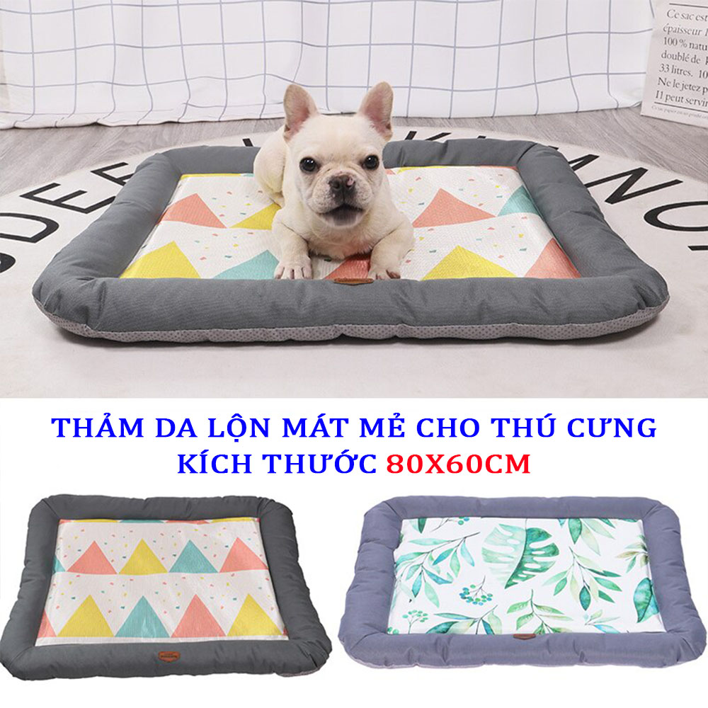 Thảm Da Lộn Mát Mẻ Hàng Xuất Khẩu Cho Chó Mèo Kích Thước 80x60cm - YonaPetshop