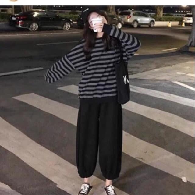 Quần Nỉ Jogger Trơn Ống Rút Dáng Rộng Unisex
