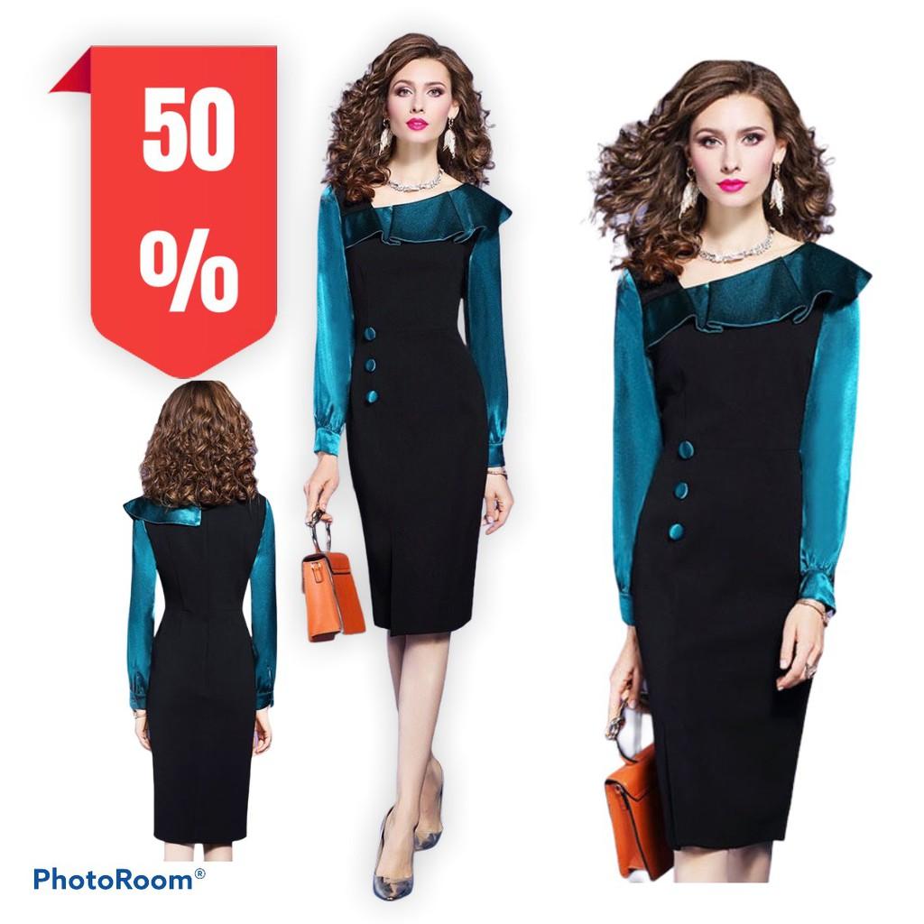 đầm phối màu cao cấp size L SALE 50%