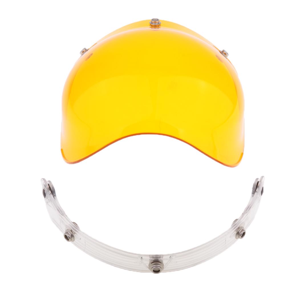 Universal Bubble 3-Snap Motorcycle Helmet Visor Flip Up Face Shield Lens Plain