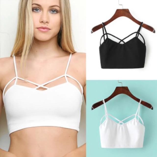 Áo thun nữ Đan dây croptop