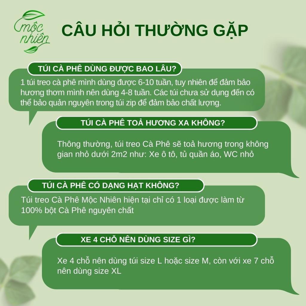 Túi thơm khử mùi ô tô Cà phê Mộc Nhiên - Mua 3 tặng 1 tinh dầu treo xe