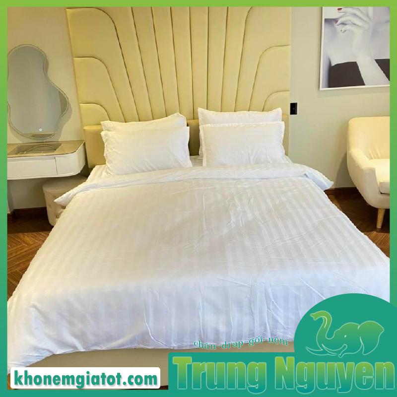 DRAP COTTON TRẮNG 3 SỌC CAO CẤP KHÁCH SẠN-NHÀ NGHỈ