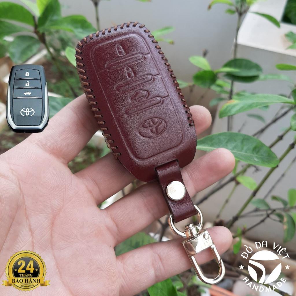 Bao Da Chìa Khóa ô tô TOYOTA Fortuner, Innovar V, Hilux, Chìa độ.Da Bò 100%, Khắc Tên+Số ĐT
