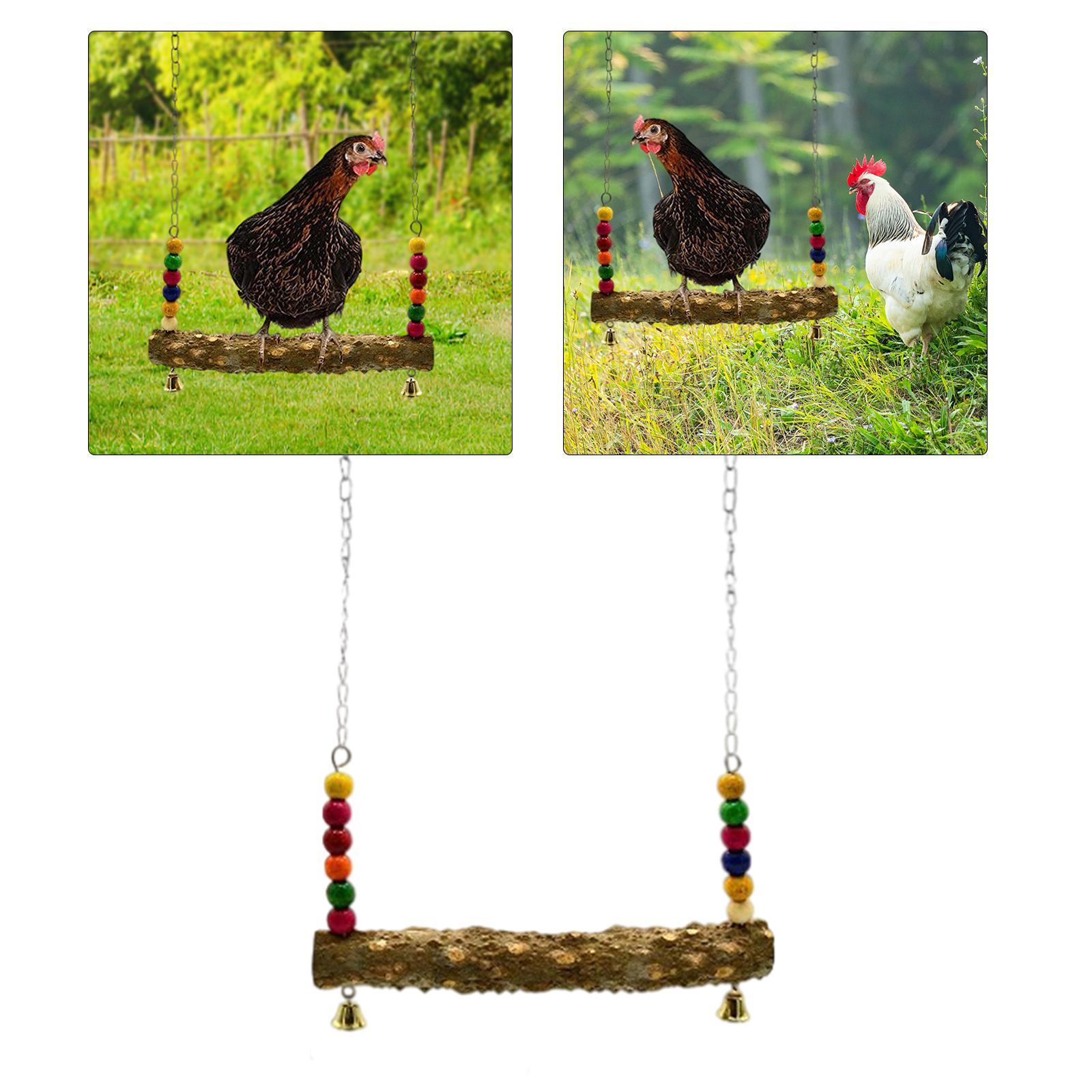 Wood Birds Swing Hanging Toy Parrot Chicken Macaw Handmade Bite Toys Hammock