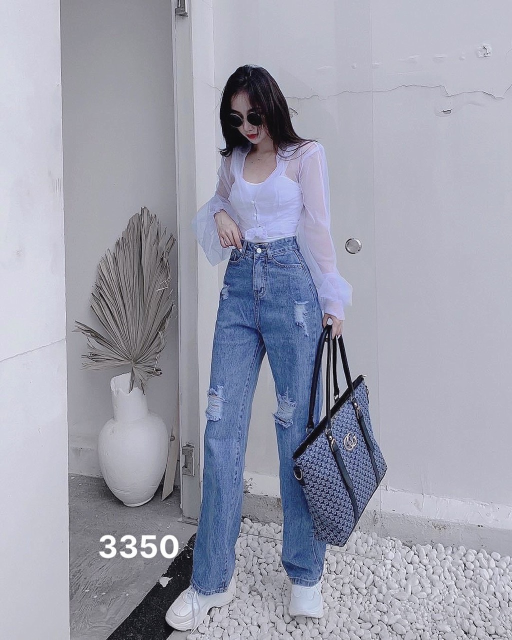 Quần jean nữ - Quần baggy nữ cao cấp dáng suông phong cách Ulzzang chất liệu bò dày dặn