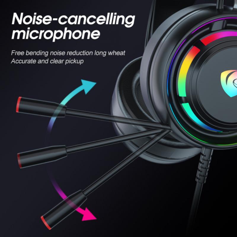 7.1 RGB LED Gaming Tai Nghe Game Thủ Cho Máy Tính PS4 PS5 Xbox Trên Tai Chống Ồn Tai Nghe Có Dây Kèm Micro Máy Tính điện Thoại