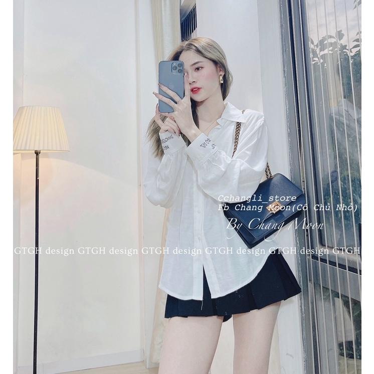 SƠ MI TRẮNG TAY CHỮ