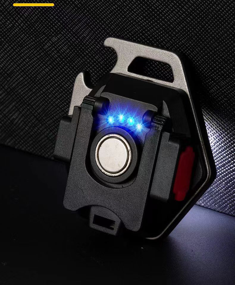 Đèn Led Mini Đèn Cảnh Báo Khẩn Cấp Siêu Sáng đa chức năng có pin sạc USB C có móc khóa chống nước có nam châm từ tính - Hàng Chính Hãng