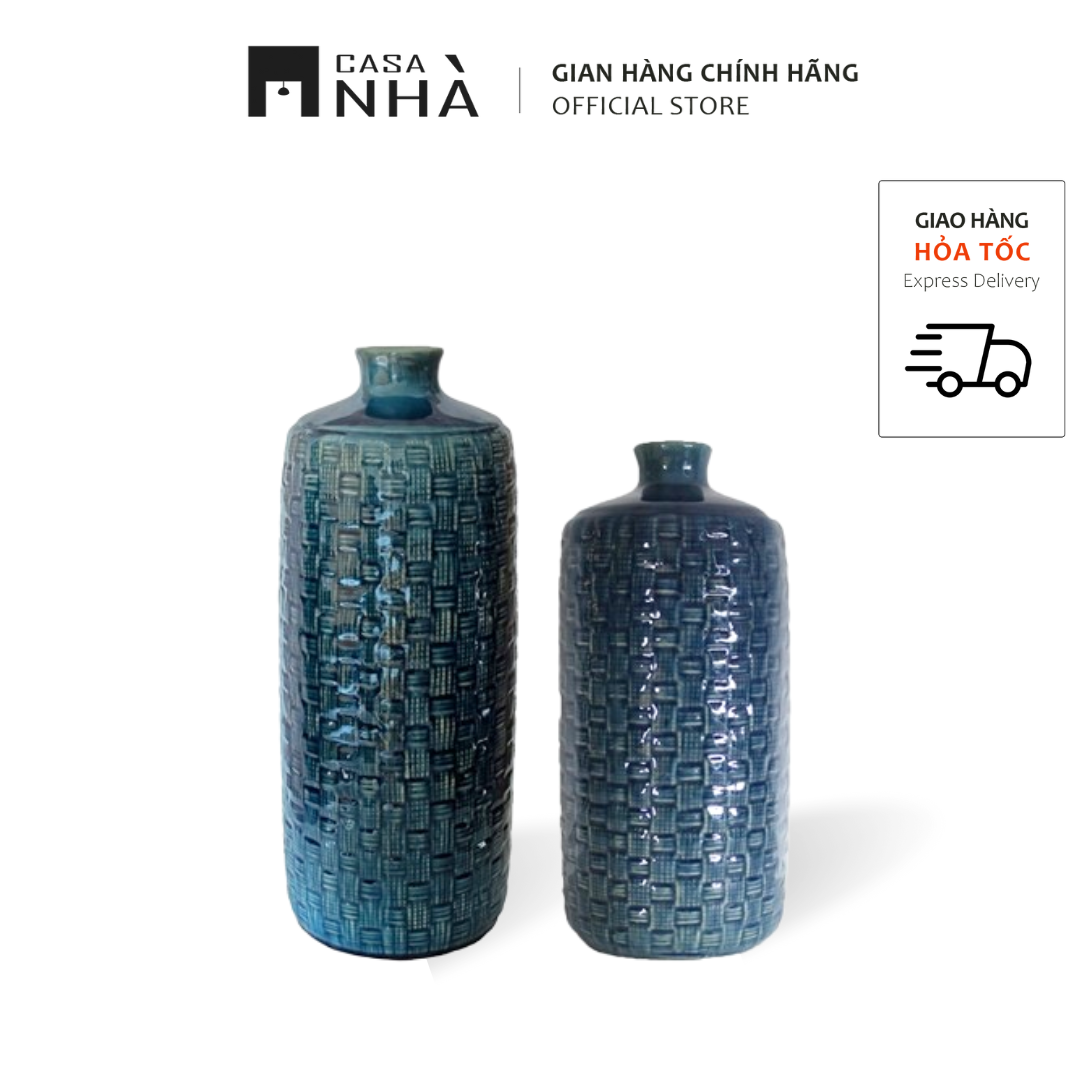 Bình gốm cắm hoa INDIGO - Chất Lượng Xuất Khẩu EU Được Sản Xuất Cho Thị Trường Nội Địa - Casanhà Ceramic