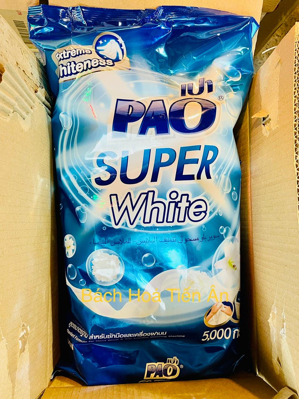 Bột Giặt PAO SUPER 5kg Thái Lan Chính Hãng - Trắng sáng cực kỳ và sạch hơn - hương thơm êm dịu tươi mát