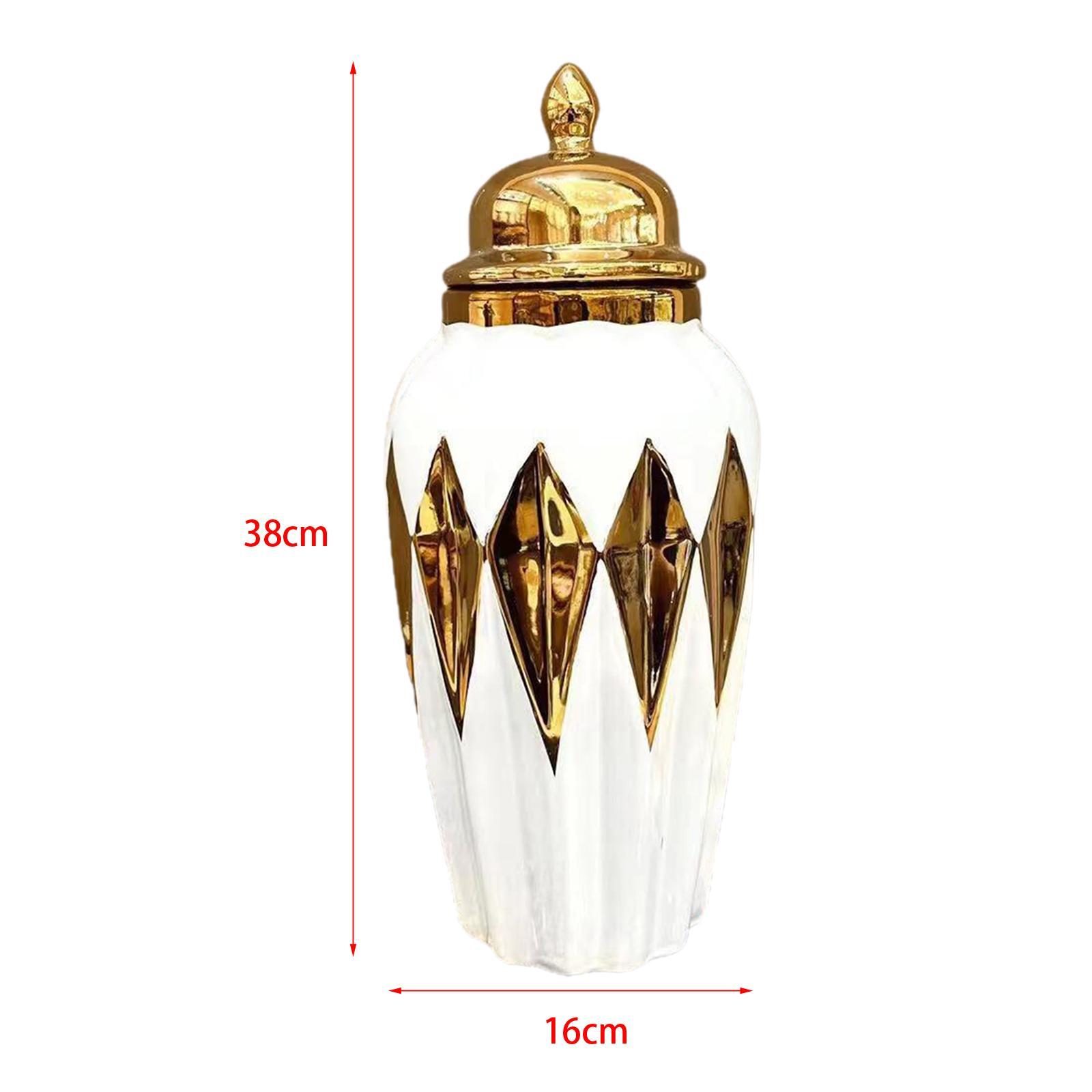 Jar Vase Ginger Jar with Lid Collectible Floral Arrangement Porcelain Desk Flower Vase Storage Jars for Valentine Kitchen Hallway Entry Cafe