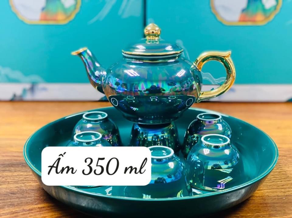 BỘ ẤM CHÉN PHA TRÀ KÈM KHAY SỨ CAO CẤP - VD193