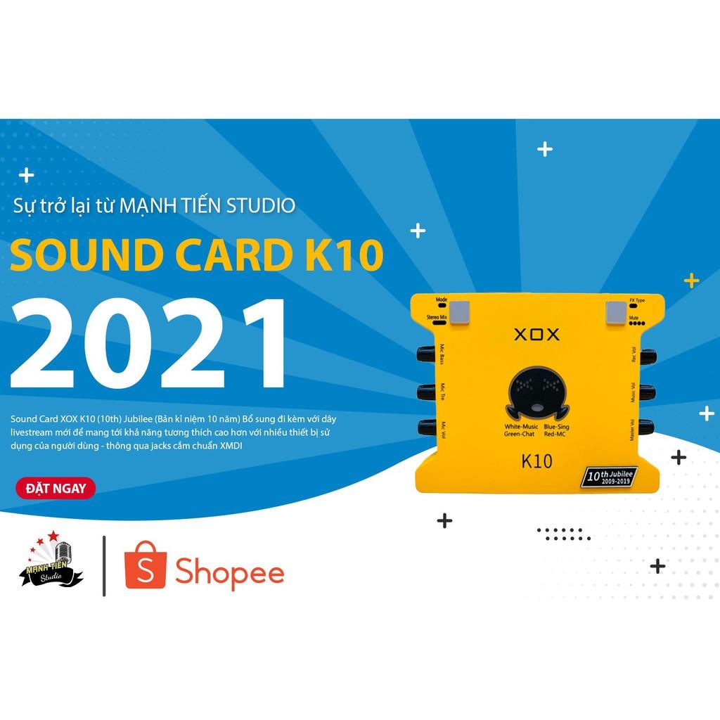 Bộ Combo livestream thu âm karaoke AT100 +Sound card XOX K10 - Kèm phụ kiện kẹp micro, màng lọc, tai nghe, dây live ma1