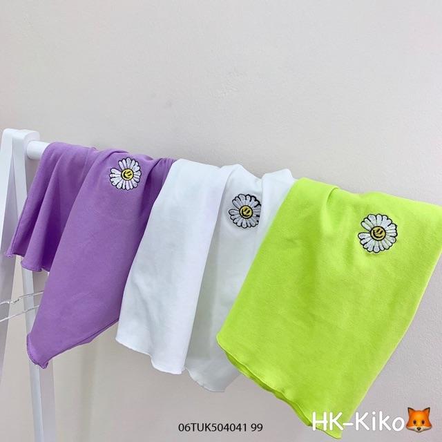 ÁO CROPTOP THÊU HOA CÚC CUỐN VIỀN BAO VẢI ĐẸP- hình