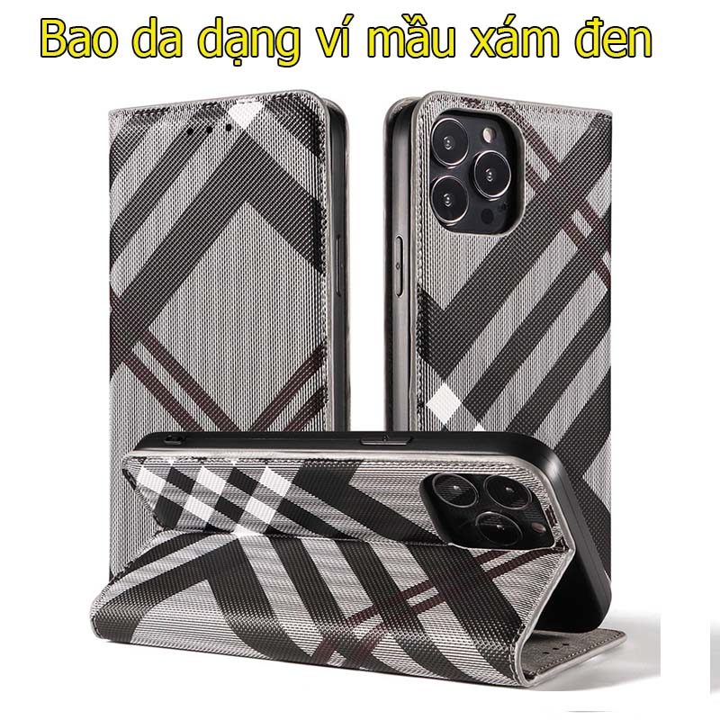 Bao da kiểu ví cao cấp cho iPhone 14 pro max/13 pro max