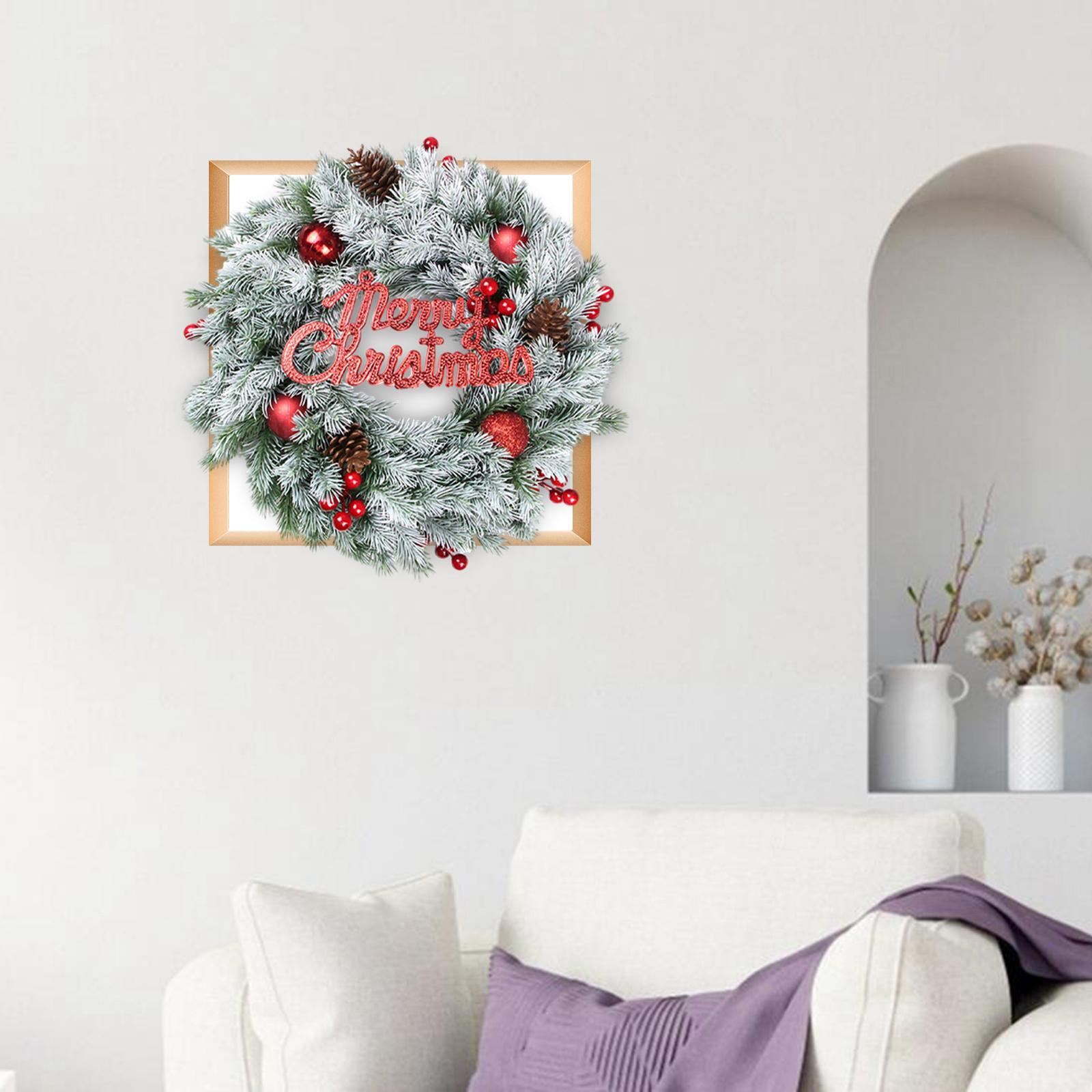 Christmas Wreath Wreath for Front Door Christmas Wreath Door Hanging Holiday Garland Decoration for Bedroom Home Garden Party
