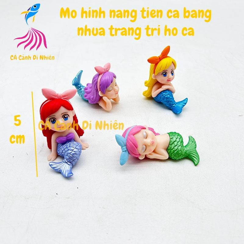 Mô hình nàng tiên cá bằng nhựa làm tiểu cảnh trang trí hồ cá terraium size 5 cm