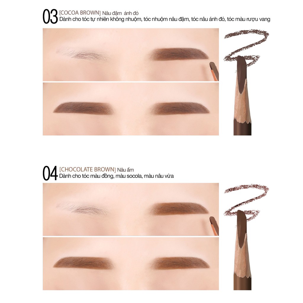 Chì kẻ chân mày Bbia Last Eyebrow Pencil 3g (5 màu)