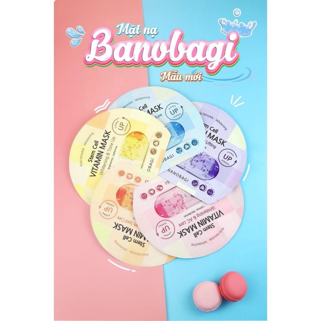 Hộp 10 Mặt Nạ Giấy Banobagi Stem Cell Vitamin Mask Whitening & Lifting 30ml/Miếng