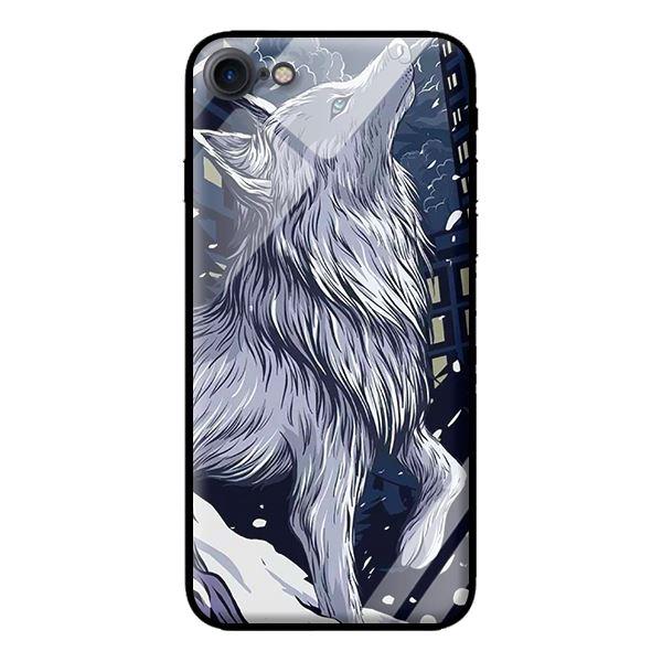 Ốp lưng kính cường lực cho iPhone 8 Sói - Hàng chính hãng