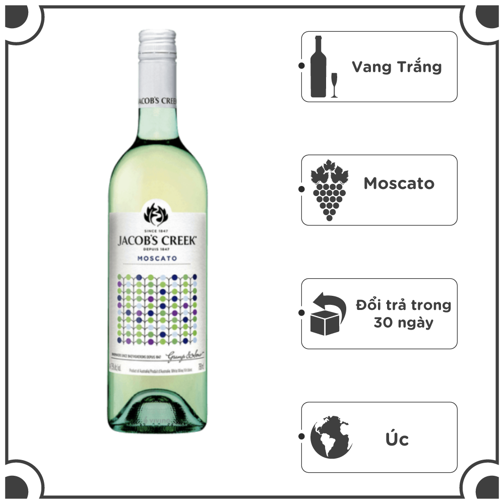 Rượu Vang Trắng Ngọt Úc Jacobs Creek Moscato