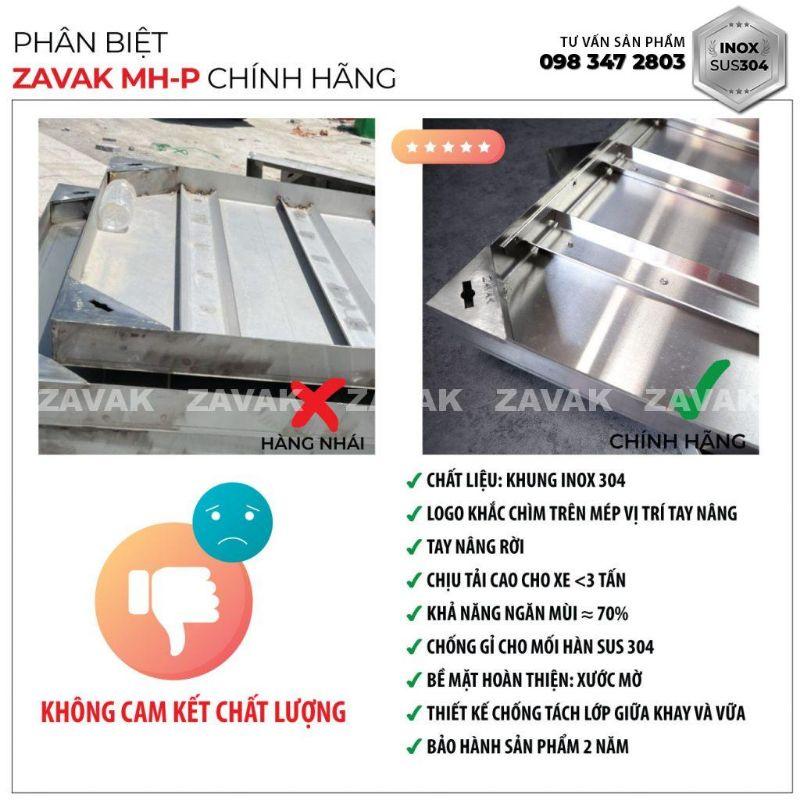 Nắp hố ga lát đá ZAVAK MHP*-AA50 KT50x50/ lát đá dày 4cm/ inox 304