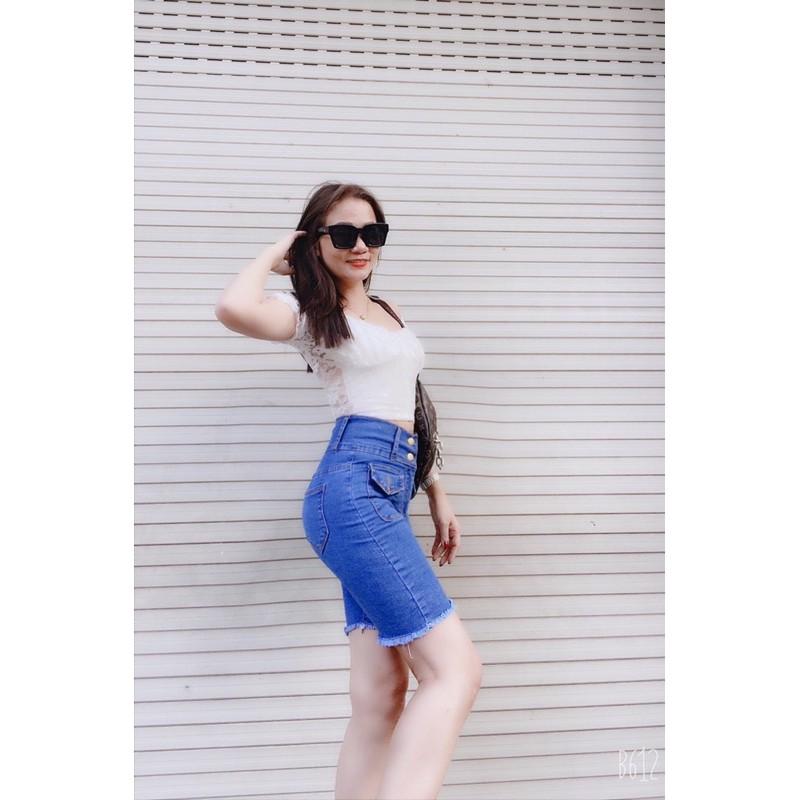 Quần Jeans Ngố Nữ Phối Túi Trước Thời Trang