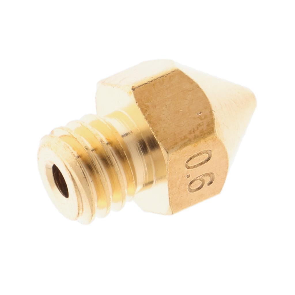 1Piece 3D Printer Extruder Brass Nozzle Printhead 0.6mm / 0.8mm / 1.0mm