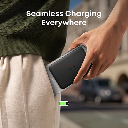 Sạc dự phòng Anker MagGo Nano Power Bank Card-Like Slim Magnetic 1C 15W 5000mAh A1665 - Hàng chính hãng