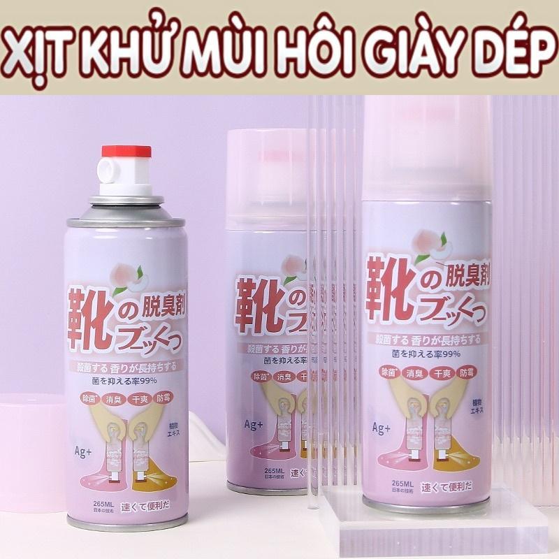 Chai Xịt Khử Mùi Giày Dép Tất Hương Đào Siêu Thơm 260ml Công Nghệ Nano Bạc - Hương Thơm Đào Tuyệt Vời, Màu Hồng Tinh Tế