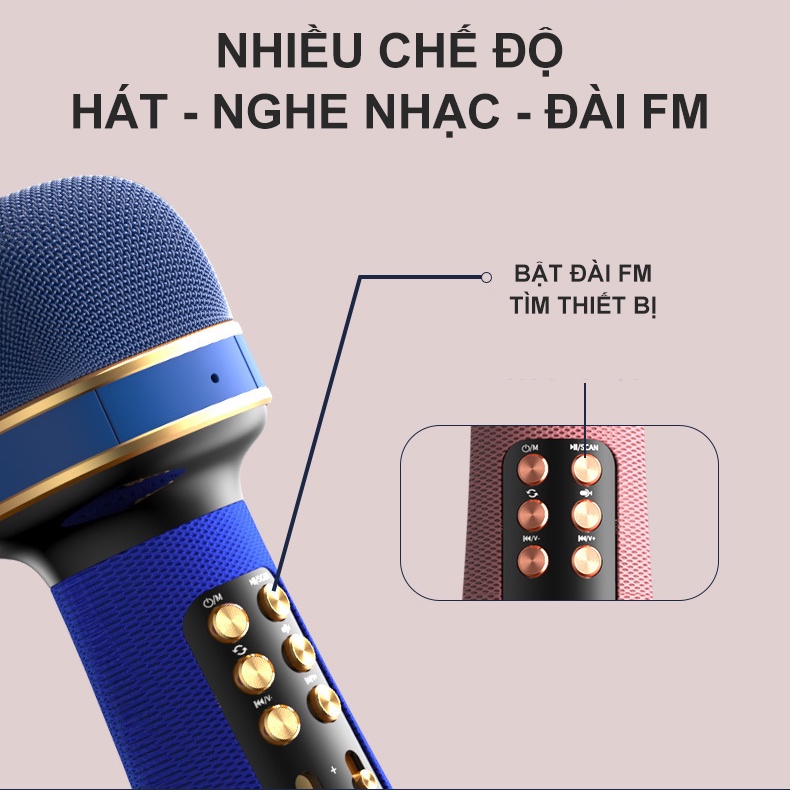 Loa Bluetooth Karaoke Cao Cấp, Mic Không Dây CV Tích Hợp Loa Bass Siêu Trầm Không Dây, {Âm Thanh Đa Hướng 360°}, Micro Hút Giọng Cực Tốt, Pin Trâu, Hỗ Trợ Nghe Gọi, USB, Thẻ Nhớ, Thay Đổi Giọng, FM Radio - Hàng Chính Hãng