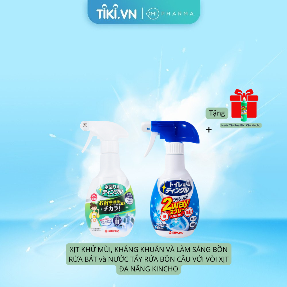 Combo Xịt Khử Mùi Kháng Khuẩn Bồn Rửa Bát Và Nước Tẩy Rửa Bồn Cầu Với Vòi Xịt Đa Năng Kincho Nhật Bản