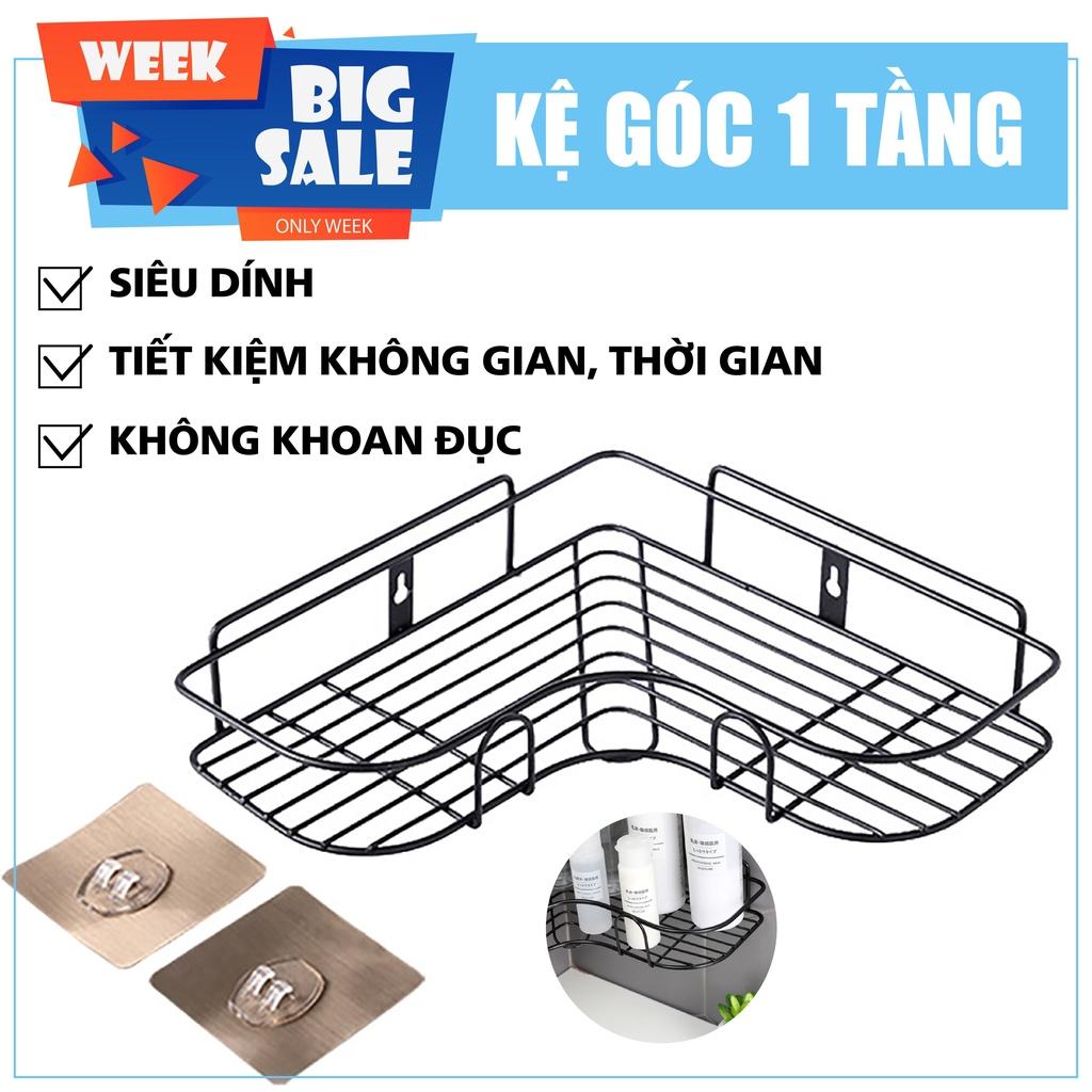 Kệ Góc Nhà Tắm Đựng Đồ Cao Cấp Dán Tường Tặng Kèm Miếng Dán sơn đen tĩnh điện