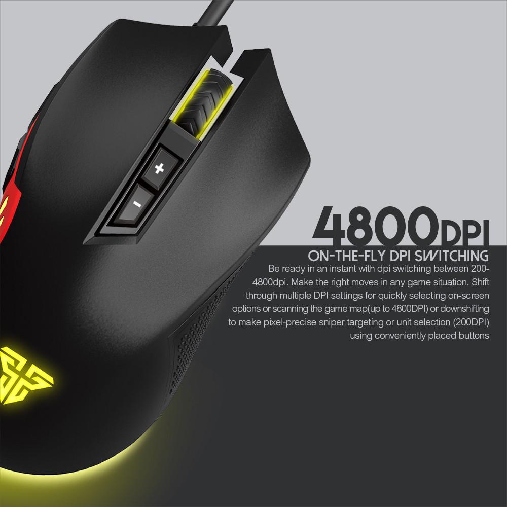 Chuột Gaming Có Dây Fantech X15 PHANTOM 4800DPI LED RGB 16,8 triệu màu 7 phím Macro - Hàng chính hãng