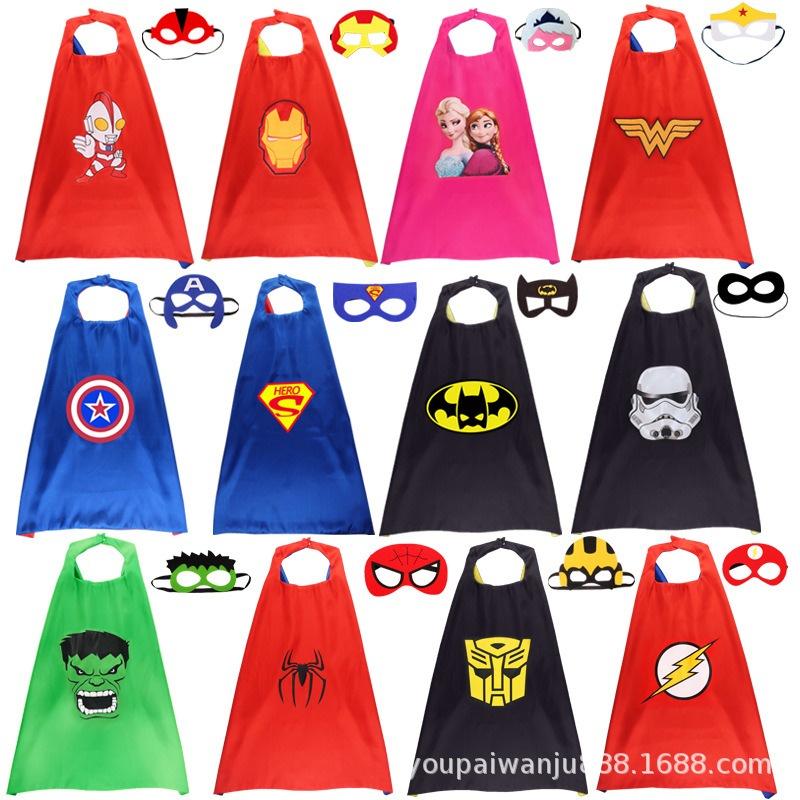 (Có sẵn) Bộ áo choàng + mặt nạ hóa trang siêu nhân cho bé trai và bé gái đầy đủ phụ kiện