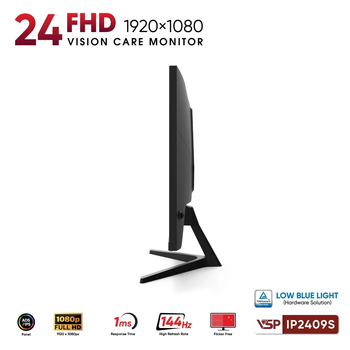 Màn Hình VSP IP2409S (23.8 inch / IPS / FHD / 144Hz / 1ms) - Hàng Chính Hãng
