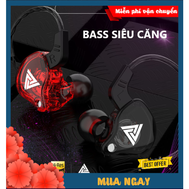 Tai Nghe Chống Ồn Xsmart Qkz Ak6 Pro Bass Siêu Khủng, Âm Thanh Cực Đỉnh, Giải Trí Chơi Game Siêu Thích - Hàng Chính Hãng - Đỏ