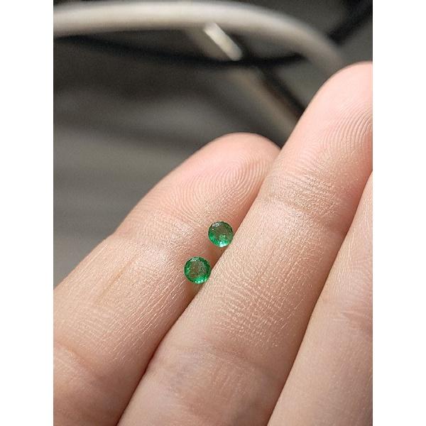 020 (1) L CẶP hạt EMERALD LỤC BẢO (THIÊN NHIÊN) đáy thấp